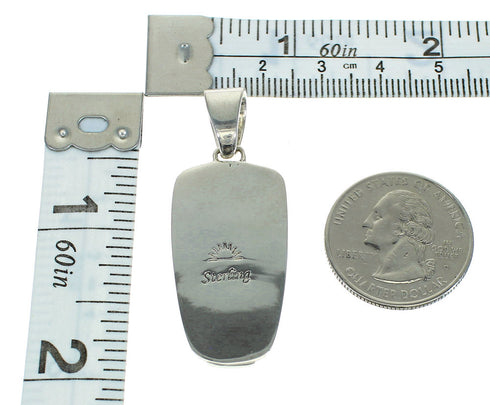 Multicolor Inlay And Authentic Sterling Silver Southwest Slide Pendant YX67489